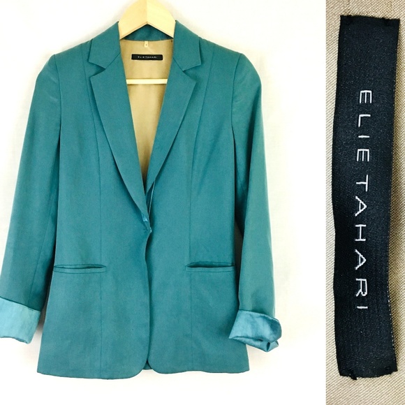 Elie Tahari Jackets & Blazers - Elie Tahari Wendy Jacket Snap Button Tencel Blazer
